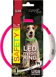 Dog Fantasy Nylonový LED obojek růžový