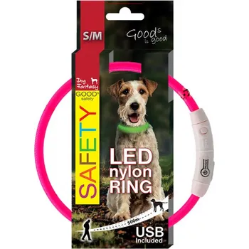 Obojek pro psa Dog Fantasy Nylonový LED obojek růžový