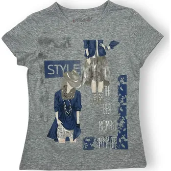 Dívčí oblečení Kugo Dívčí trička s krátkým rukávem ZORA Barva: Šedá, Velikost: 134