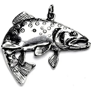 Přívěsek Stříbrný přívěsek pstruh říční - P983 (Stříbrná ryba pstruh potočák)