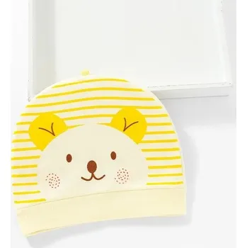 Čepice Dětská čepice se zvířátkem a oušky, pro novorozence - žlutá 6