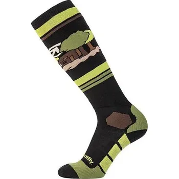 Pánské termoprádlo Meatfly sNB & SKI ponožky Leeway Woodshop | Hnědá | Velikost M
