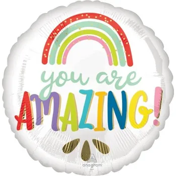 Balónek Foliový balonek duha - You are amazing 43 cm (Foliový balonek duha - You are amazing 43 cm)