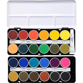 Vodová barva Akvarelové barvy Holbein Cake Colors - Opaque, sada 24 ks