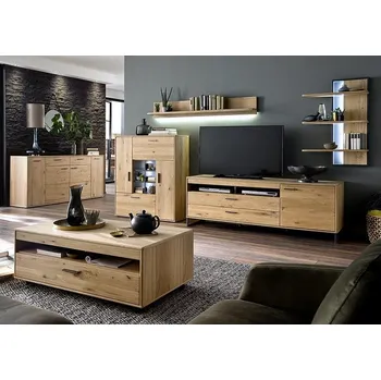 Obývací stěna Nábytek do obývacího pokoje PORTLAND I dub sukatý bělený