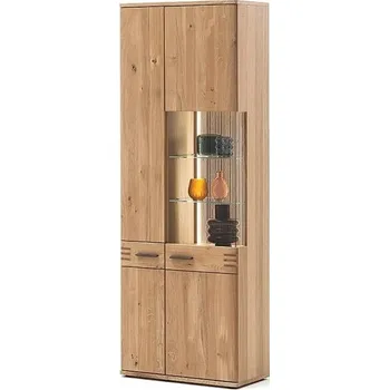 Knihovna Vitrína SALVADOR (typ 12) dub sukatý bělený