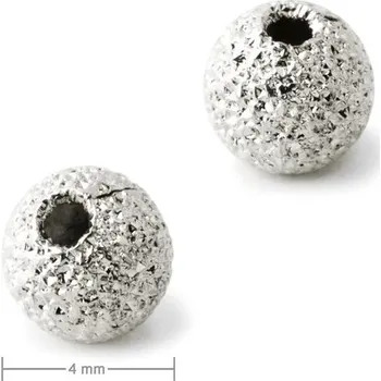 Korálek Kovový korálek stardust 4 mm v barvě platiny