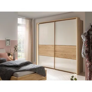 Šatní skříň Šatní skříň s posuvnými dveřmi KIRUNA dub/sklo champagne