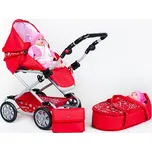 New Baby Dětský kočárek pro panenky 2v1 Monika červený