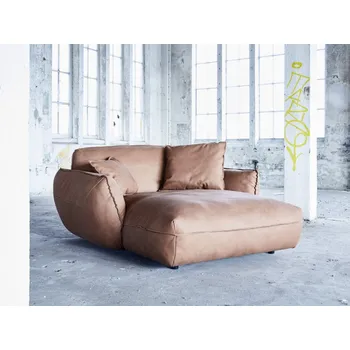 Křeslo Kožené prodloužené křeslo - Longchair BE CHILLED