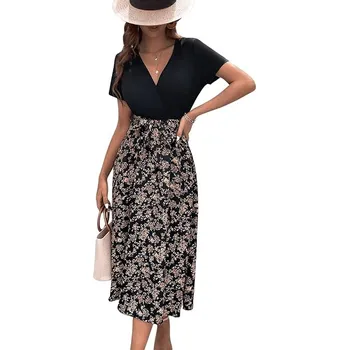 Dámské šaty Dámské maxi šaty s krátkým rukávem - M