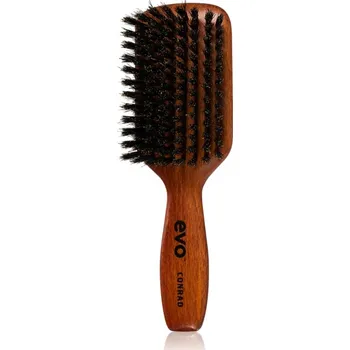 kartáč na vlasy EVO Conrad Natural Bristle Dressing Brush plochý kartáč s kančími štětinami 1 ks