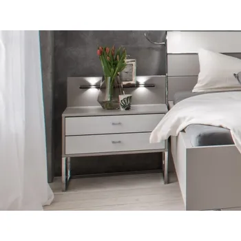Noční stolek Noční stolek VIGO šedá/alpská bílá