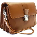 Světle hnědá pánská kožená etue se sklápěcím registrem Zander