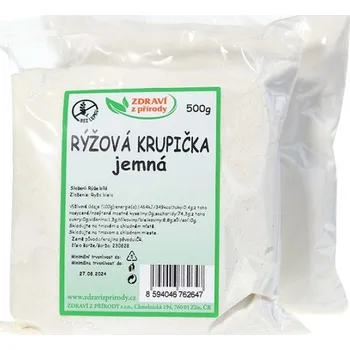 Mouka Zdraví z přírody s.r.o. - rýžová krupice - jemná - bezlepková - 500 g
