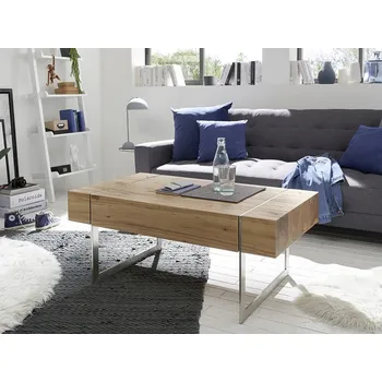 Konferenční stolek Konferenční stolek PAPHOS dubová dýha/nerez ocel