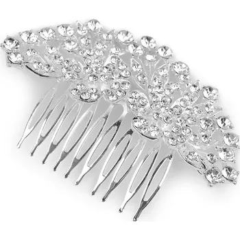 Náramek Hřeben do vlasů s broušenými kamínky, malé, 2 crystal květ