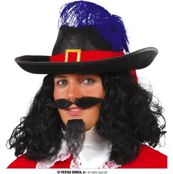 Karnevalový doplněk Fiestas Guirca Mušketýrský klobouk pro dospělé - černý