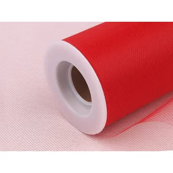 Tyl dekorační šíře 22,5cm návin 23m - 9 červená vánoční