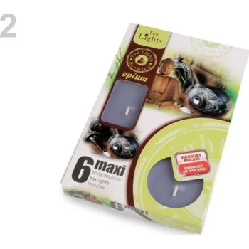 Svíčka Čajové svíčky vonné velké Ø6 cm - 2 (Opium) šedá