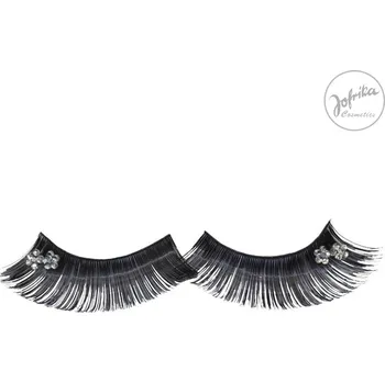 Karnevalový doplněk Jofrika Řasy s kvítky - stříbrnými - D