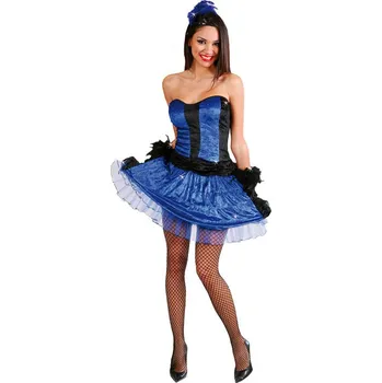 Karnevalový kostým Fiestas Guirca CAN CAN - šaty modré D - velikost L 42/44