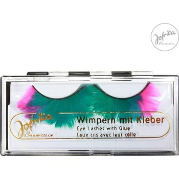 Karnevalový doplněk Jofrika STAR - řasy růžovo/zelené 18857 - D