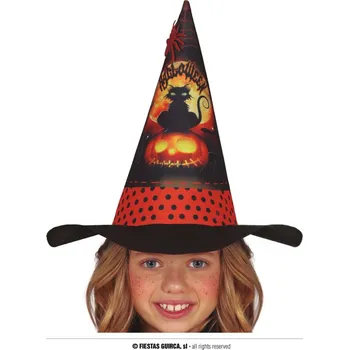 Karnevalový doplněk Fiestas Guirca Dětský čarodějnický klobouk oranžový