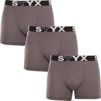 Boxerky 3PACK pánské boxerky Styx long sportovní guma tmavě šedé (3U1063) S Možnost vrácení zboží ZDARMA do 120 dnů!