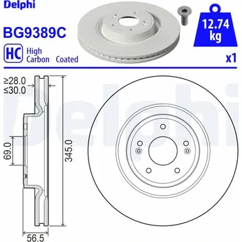 Brzdový kotouč Brzdový kotouč DELPHI BG9389C