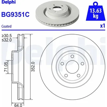 Brzdový kotouč Brzdový kotouč DELPHI BG9351C