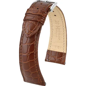 Řemínek na hodinky Kožený řemínek Hirsch Aristocrat L 03828010-2, hnědý, teletina, délka L, Quick Release - 20 mm