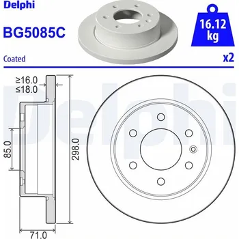 Brzdový kotouč Brzdový kotouč DELPHI BG5085C