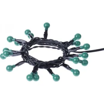 Vánoční dekorace LED vánoční řetěz – kuličky, 2× AA, vnitřní, zelená, časovač