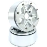 Kovové Beadlock CNC disky Absima Metsafil 1.9 SixStar Silver/Silver, 2ks