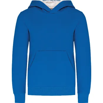 Chlapecká mikina KARIBAN Dětská mikina s kapucí Velikost: 12-14 let, Barva: azurově modrá-bílá