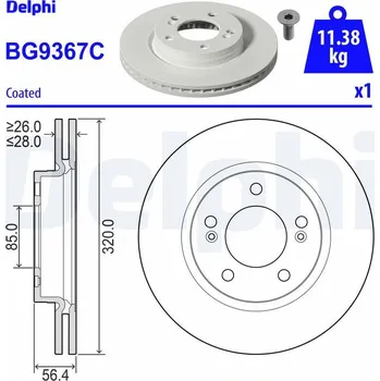 Brzdový kotouč Brzdový kotouč DELPHI BG9367C