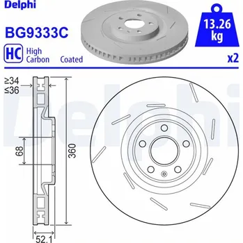 Brzdový kotouč Brzdový kotouč DELPHI BG9333C