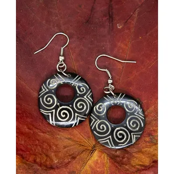 Náušnice Kostěné náušnice "Luna Nera"