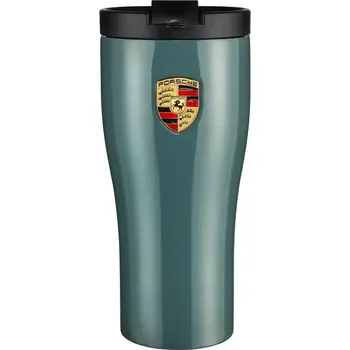 PORSCHE Thermo cup stainless steel Termoska modrozelená metalíza 460 ml (Dvoustěnný termohrnek Porsche vyrobený z nerezové oceli)