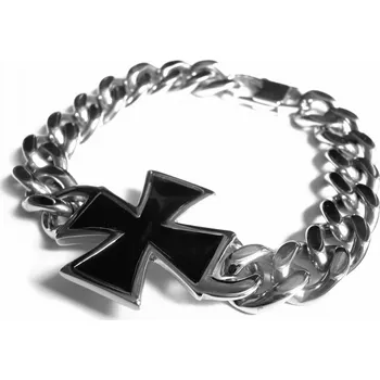 Náramek Steel Jewelry Náramek maltézský kříž z chirurgické oceli NR150414 dárkové balení zdarma