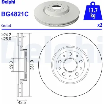 Brzdový kotouč Brzdový kotouč DELPHI BG4821C