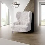 decoDoma napínací potah na křeslo bielastický VITTORIA smetanová křeslo ušák (š. 60 - 110 cm)