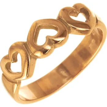 Prsten Argento 72672 Pozlacený stříbrný prsten - srdíčka | Velikost prstenu: 54mm