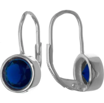 Náušnice Argento 65902 Stříbrné náušnice - modrý kulatý zirkon