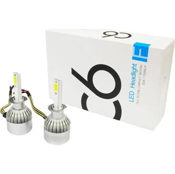 Autožárovka SUPERCENA - C6 H1 LED 6000k 36W 12V/24V (bez ventilátoru) sada 2ks (VÝPRODEJ - LED žárovka C6 H1 bez ventilátoru)