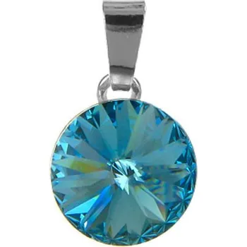 Přívěsek Argento 83121 Stříbrný přívěsek - modrý kulatý křišťál Swarovski