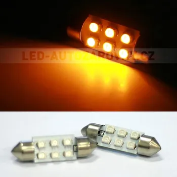 Autožárovka Sufitka žlutá - Super 6xSMD LED, 36mm (LED sufitka žlutá - Super Light)