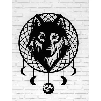 Lapač snů Dřevěný lapač snů - vlk