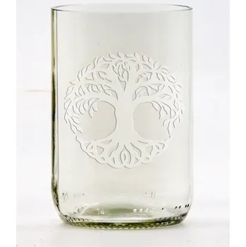 Sklenice 2ks Eko sklenice (z lahve od piva) střední čirá (10 cm, 6,5 cm) Strom života